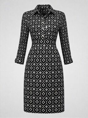 Wendy Williams Black White Geometric Top & Skirt Set Size S